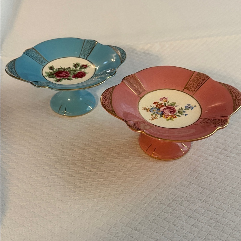 Antique Vintage H Aynsley & Co Trinket pedestal dishes set Excellent condition